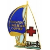 American Red Cross Pin ARC Sailboat  Long Beach, CA Chapter Pin, Lapel, Hatpin